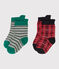 Lote de 2 pares de calcetines para bebé niño rojo TERKUIT