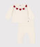 Conjunto de 2 piezas de punto tricotado para bebé rojo MARSHMALLOW/blanco CORRIDA