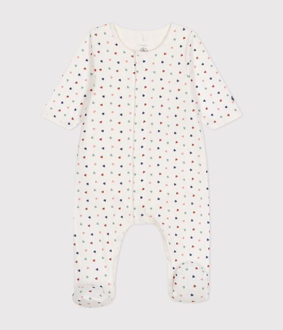 Bodyjama estampado con minicorazones de túbico de bebé blanco MARSHMALLOW/blanco MULTICO
