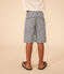 Bermudas de tela de algodón a rayas para niño azul MEDIEVAL/blanco MARSHMALLOW