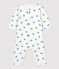 Bodyjama sin pies de algodón orgánico para bebé blanco MARSHMALLOW/azul BRASIER
