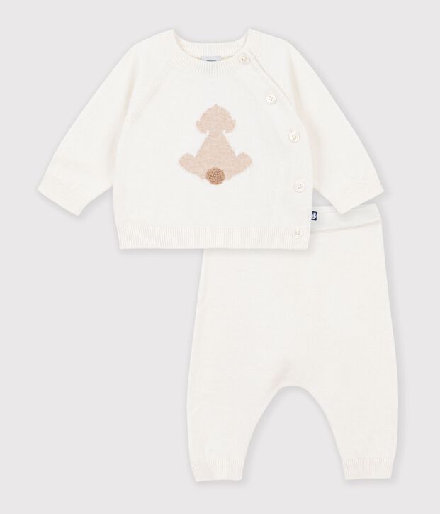 Conjunto de punto tricotado estampado para beb&eacute; MILK