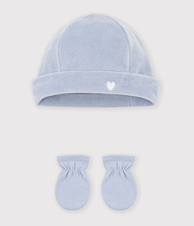 Juego de gorro y manoplas lisos para beb&eacute; multicolor