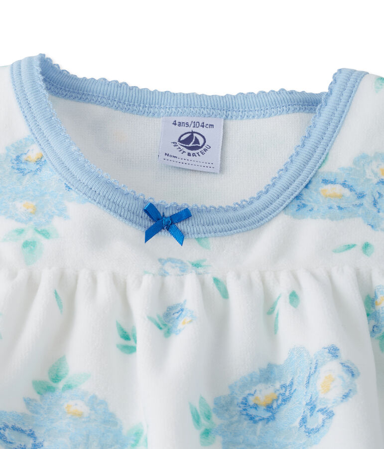 Camis&oacute;n de terciopelo estampado con legging a juego blanco/azul/multicolor