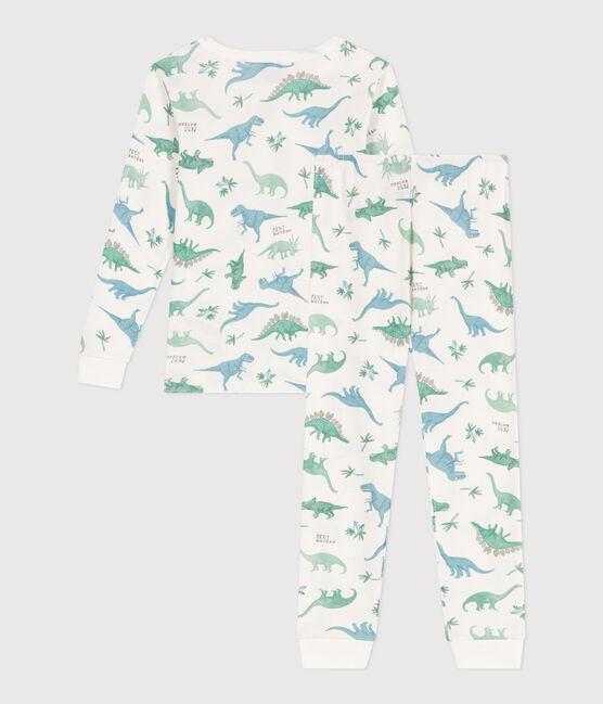 Pijama infantil muy entallado en algodón estampado  blanco MARSHMALLOW/blanco MULTICO