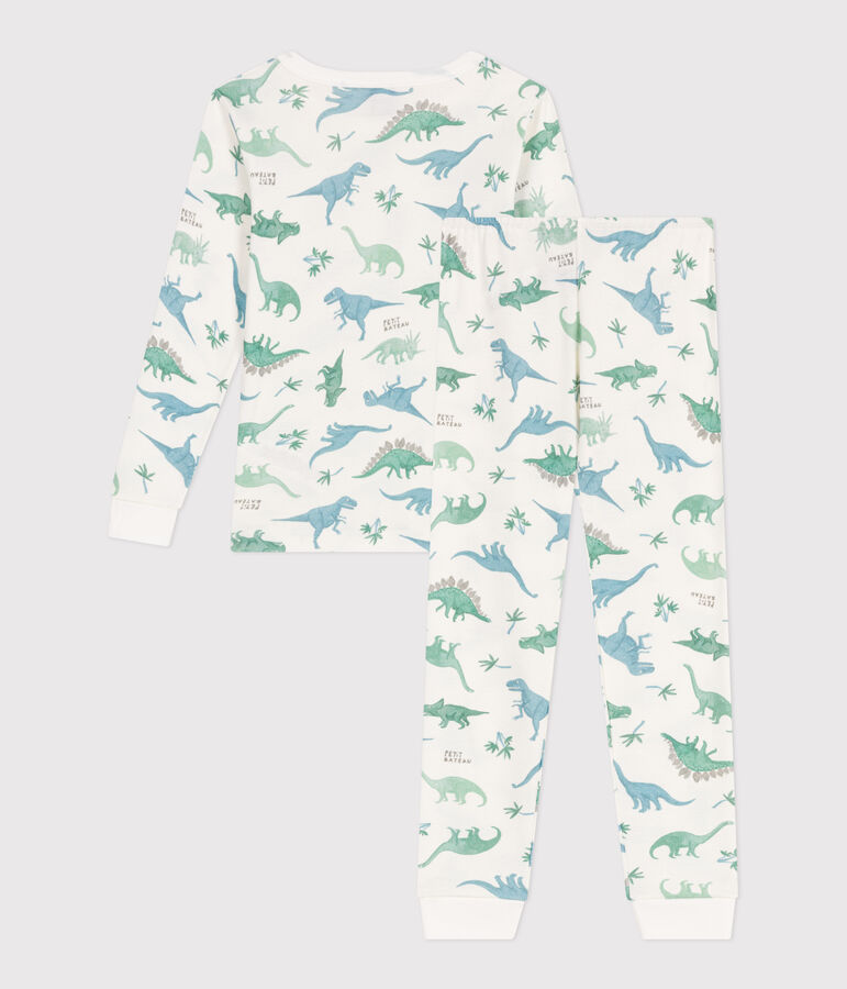 Pijama infantil muy entallado en algod&oacute;n estampado blanco/multicolor