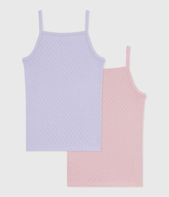 Juego de camisetas de tirantes infantiles de algodón calado variante 1