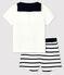 Conjunto de dos piezas para bebé niño blanco MARSHMALLOW/azul SMOKING