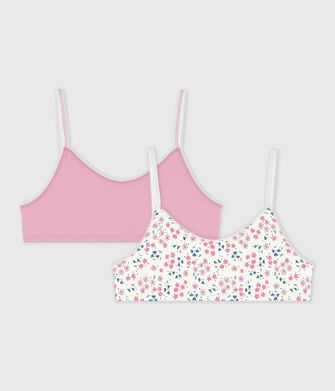 Juego de tops infantiles de algod&oacute;n con estampado de flores