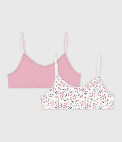 Juego de tops infantiles de algod&oacute;n con estampado de flores