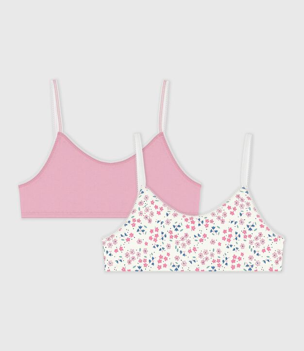 Juego de tops infantiles de algod&oacute;n con estampado de flores multicolor