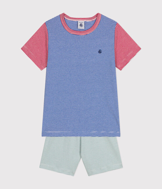 Pijama corto infantil de algodón a rayas PAUL/ MULTICO