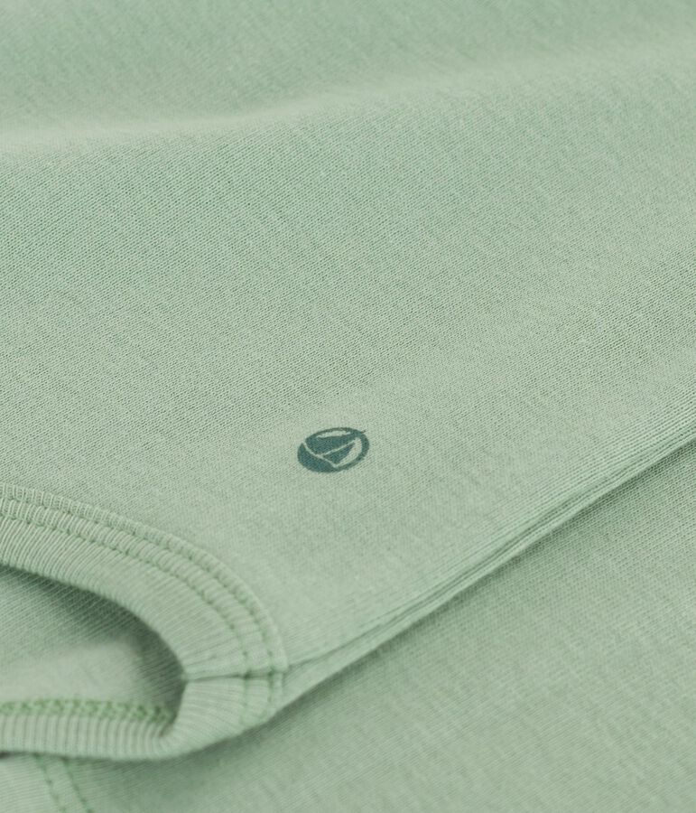 Body de algod&oacute;n liso con cuello vuelto para beb&eacute; verde