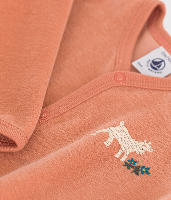 Pijama de terciopelo para bebé rosa SIENNA