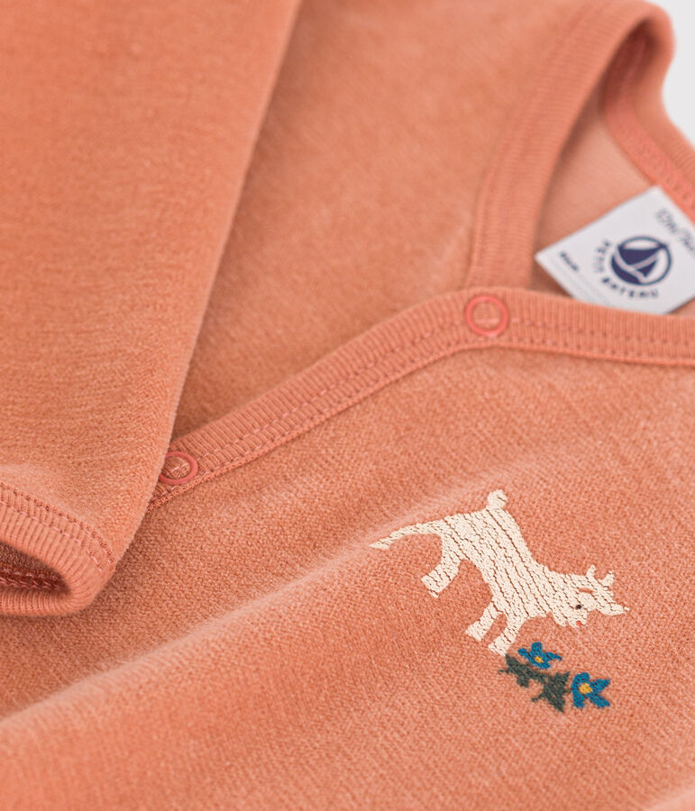 Pijama de terciopelo para beb&eacute; rosa