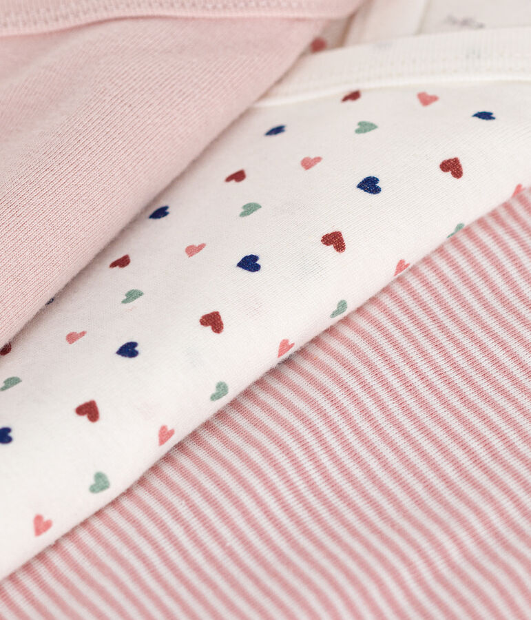 Juego de 3 bodis cruzados de manga larga de algod&oacute;n para beb&eacute; multicolor