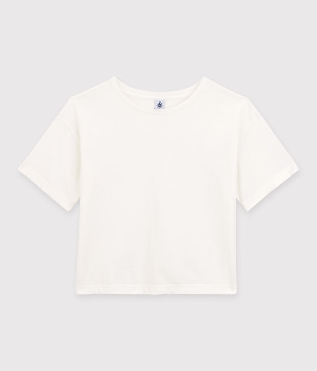 Camiseta LA BOXY de algod&oacute;n de mujer blanco