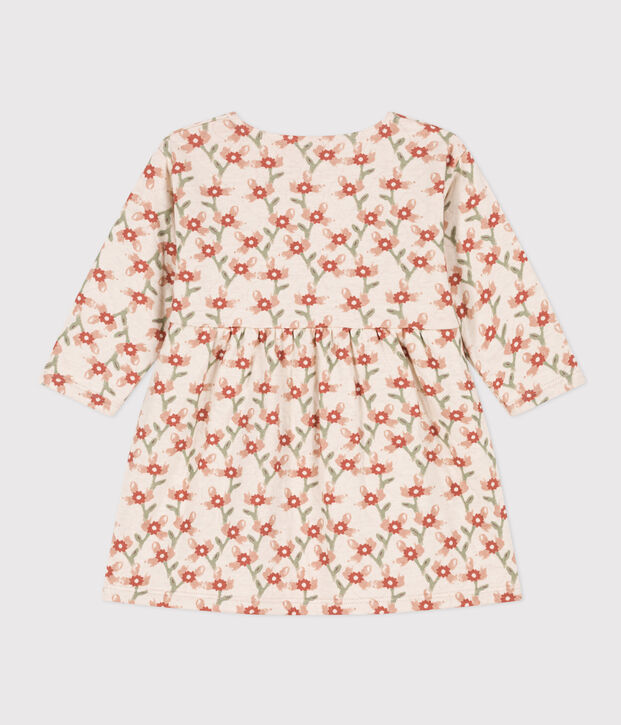 Vestido de manga larga de t&uacute;bico acolchado estampado para beb&eacute; crudo/multicolor