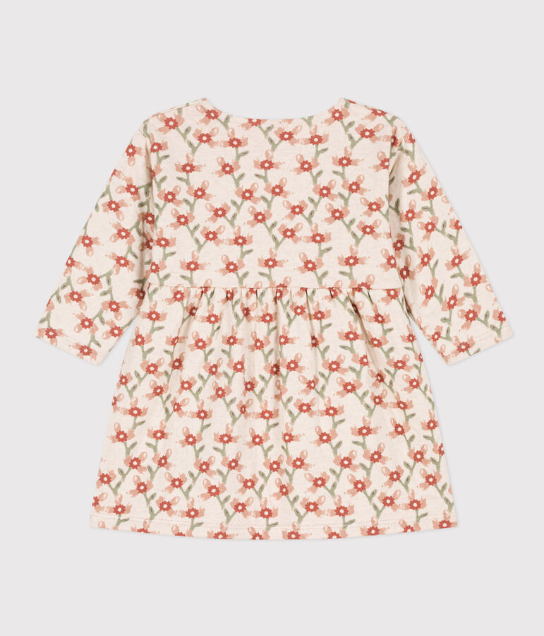 Vestido de manga larga de t&uacute;bico acolchado estampado para beb&eacute; crudo/multicolor