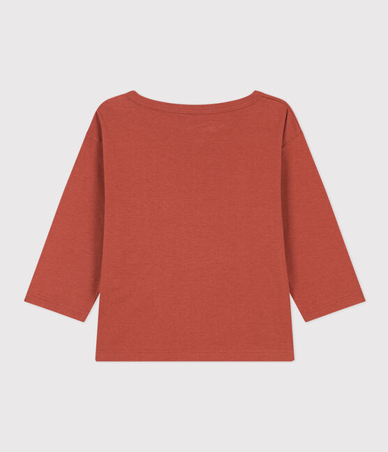 Camiseta de manga larga de algodón de bebé niño marron FAMEUX