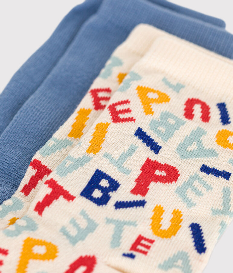 2 pares de calcetines infantiles de algod&oacute;n Petit Bateau multicolor