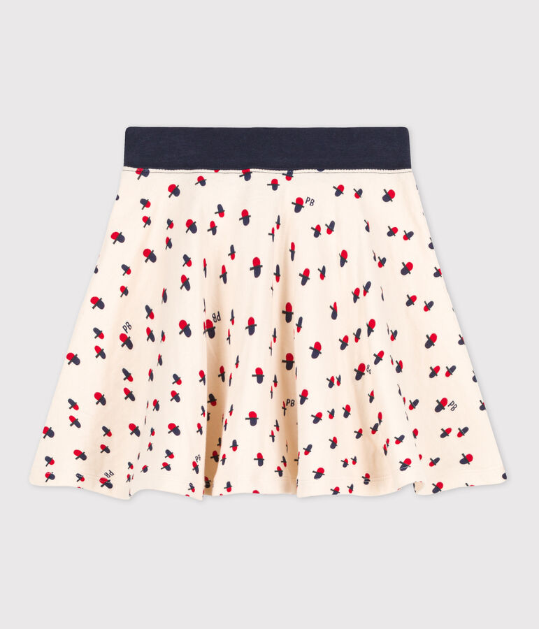 Falda estampada de t&uacute;bico de ni&ntilde;a crudo/multicolor