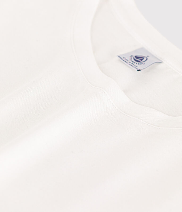 Camiseta LA RECTA de algod&oacute;n con cuello redondo para mujer blanco