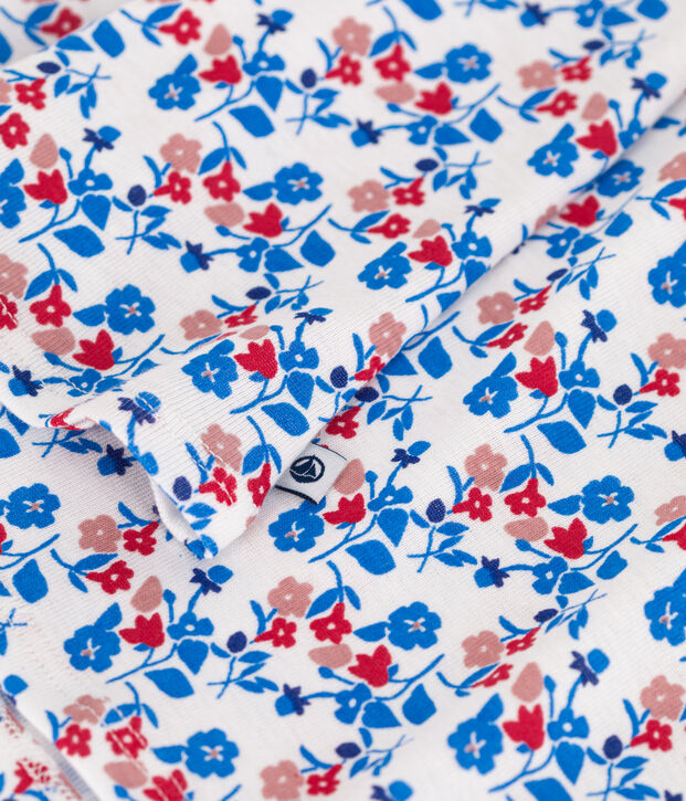 Camis&oacute;n infantil de algod&oacute;n y lyocell con flores blanco/multicolor