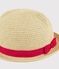 Sombrero de paja de niña rosa NATUREL