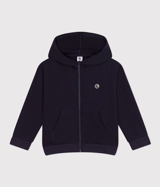 Sudadera con capucha y cremallera para niño azul SMOKING