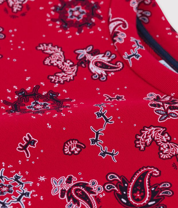 Sudadera de mulet&oacute;n de ni&ntilde;a rojo/multicolor