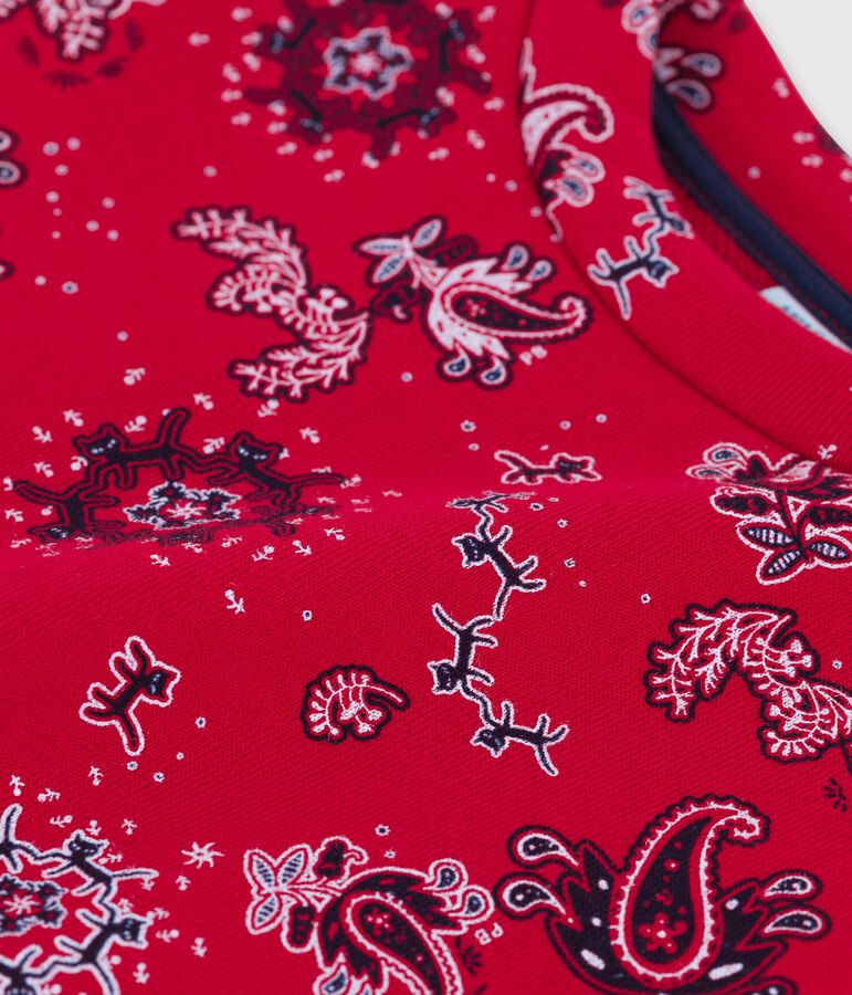 Sudadera de mulet&oacute;n de ni&ntilde;a rojo TERKUIT/blanco MULTICO