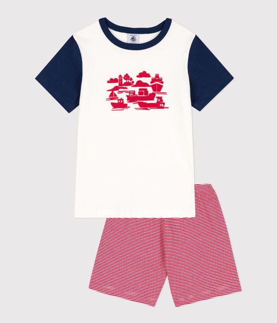 Pijama corto Le Havre de algodón para niño blanco MARSHMALLOW/blanco MULTICO