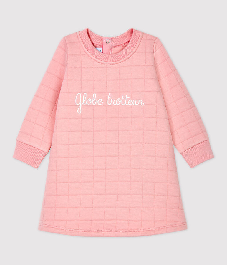 Vestido acolchado ecol&oacute;gico de beb&eacute;. rosa