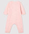 Bodi pijama sin pies con pequeñas estrellas de bebé niña de algodón orgánico rosa FLEUR/gris CONCRETE