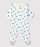 Pelele de bebé de algodón orgánico blanco MARSHMALLOW/azul BRASIER