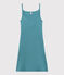 Vestido de tirantes emblemático de algodón de mujer azul MIROIR