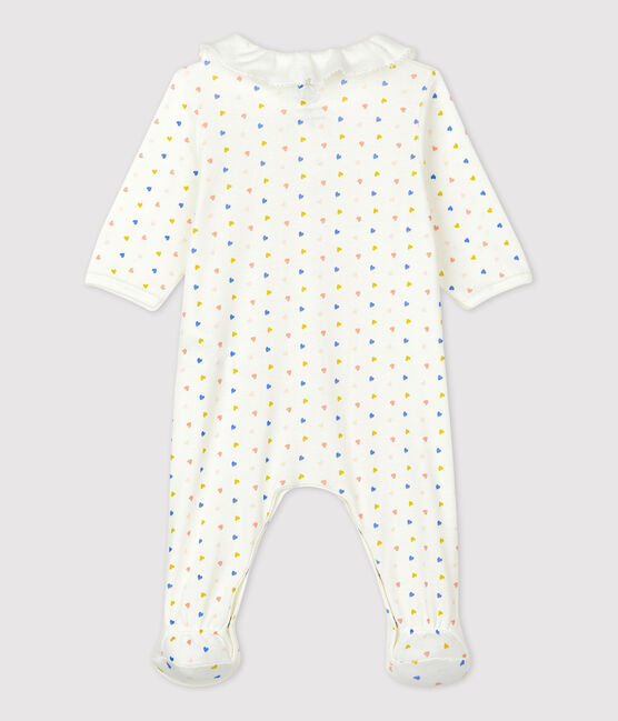 Pelele de bebé de algodón orgánico blanco MARSHMALLOW/blanco MULTICO