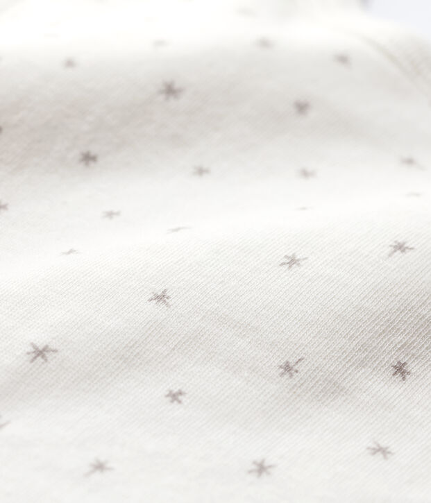 Babero de nacimiento de beb&eacute; con estrellas blanco/gris