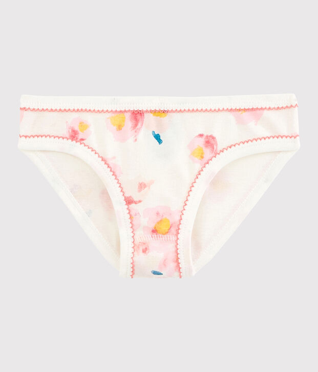 Braguita de ni&ntilde;a de algod&oacute;n blanco/multicolor