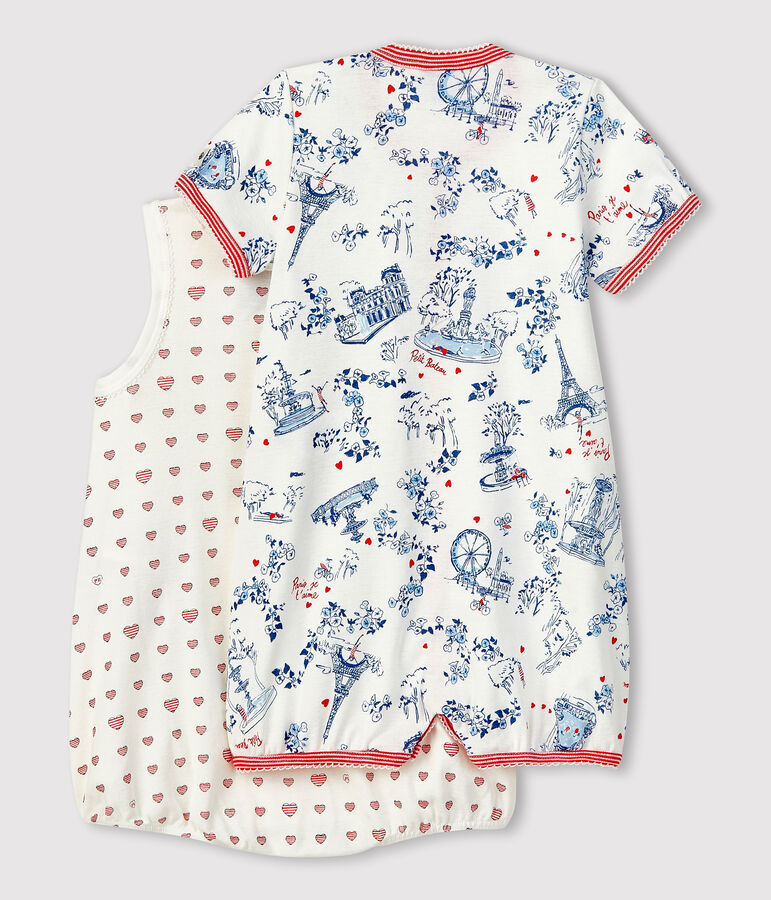 Par de peleles cortos de punto para beb&eacute; ni&ntilde;a multicolor