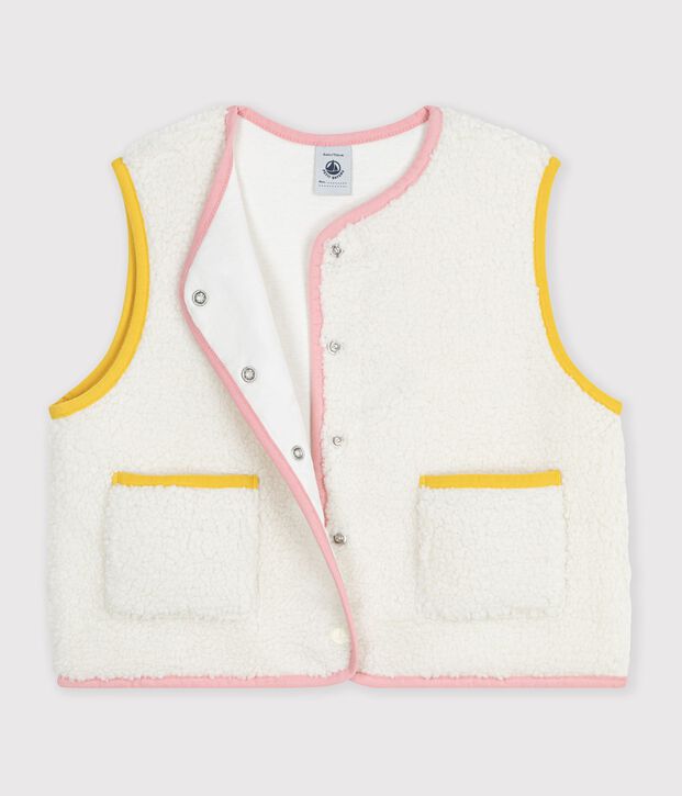 Chaleco infantil liso de borreguito MILK