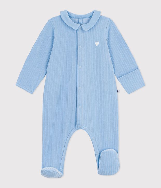 Pijama de terciopelo con cuello liso para beb&eacute; FLO