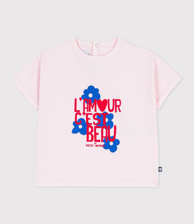 Camiseta de algod&oacute;n de manga corta con estampado para beb&eacute; BARELY