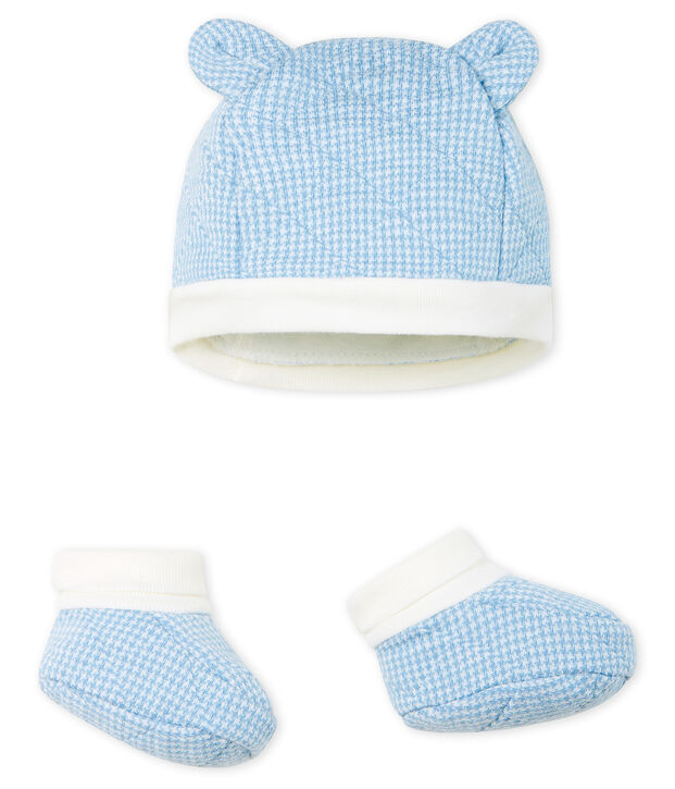 Lote de gorro y patucos para beb&eacute; ni&ntilde;o de t&uacute;bico acolchado. multicolor