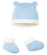 Lote de gorro y patucos para bebé niño de túbico acolchado.