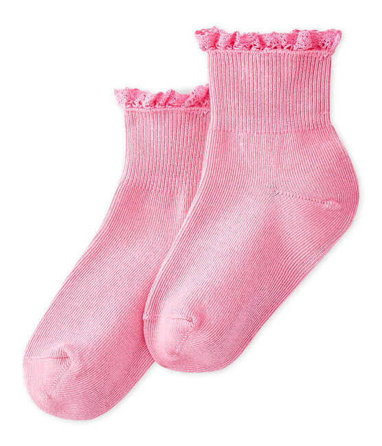 Calcetines de encaje para bebé niña rosa PETAL
