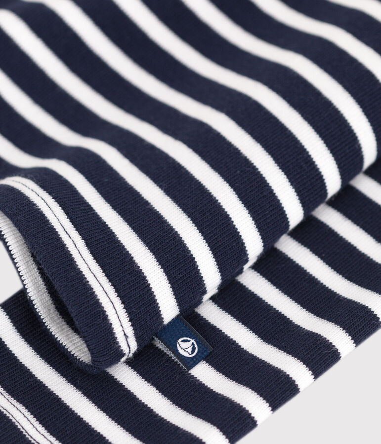 Camiseta infantil de algod&oacute;n de manga larga a rayas azul/blanco