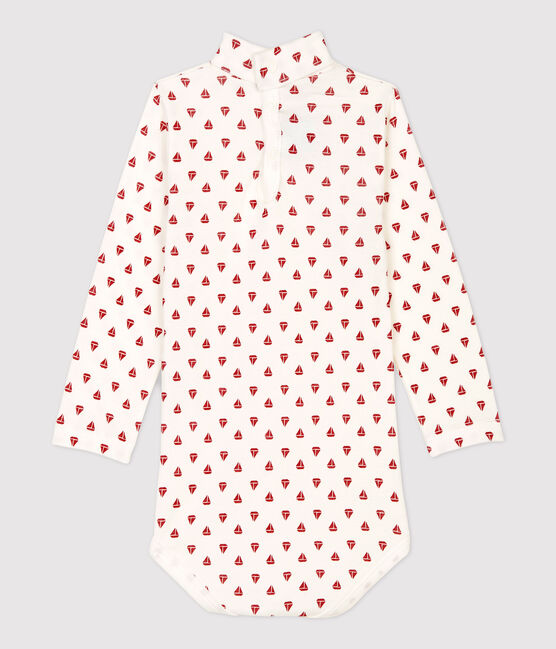 Bodi de algodón de bebé. blanco MARSHMALLOW/rojo TERKUIT