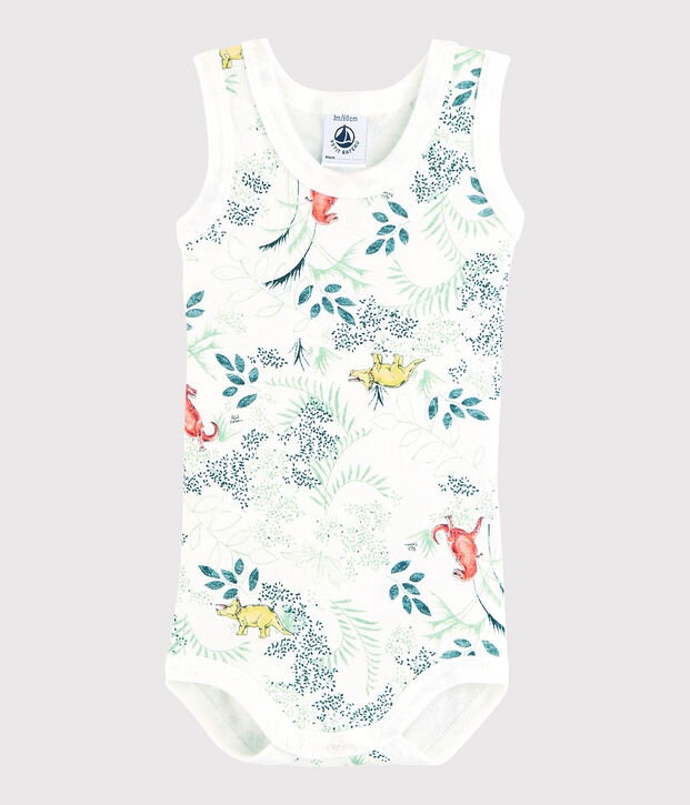 Bodi sin mangas de beb&eacute; ni&ntilde;o blanco/multicolor